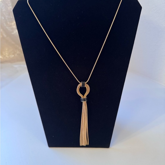 Vince Camuto Elegant Gold Tassel Necklace- long - Picture 3 of 4